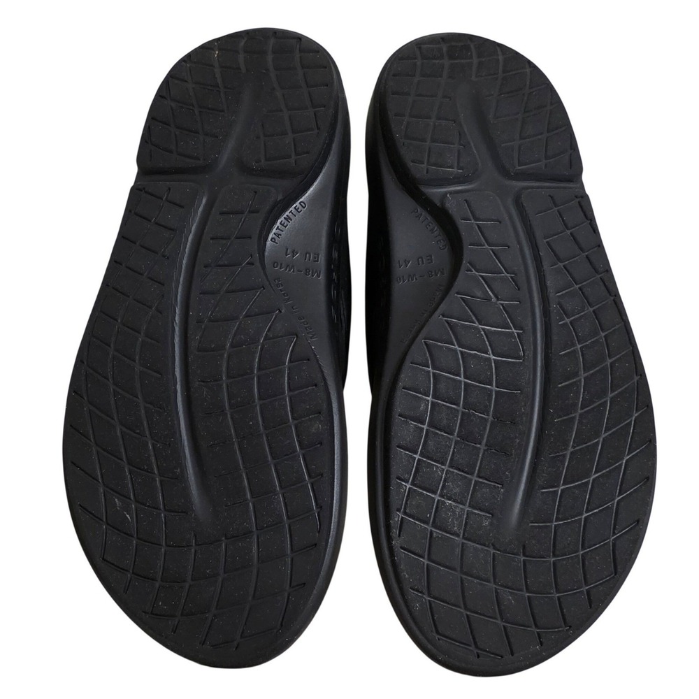 OOFOS Recovery Sandals Unisex Mens 8 Womens 10 Black Flip Flop Comfort - Picture 6 of 7